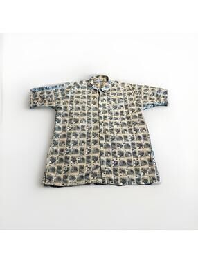 Columbia Men's Shirt Button Up Green White Abstract Print Cotton Blend XL (A12)